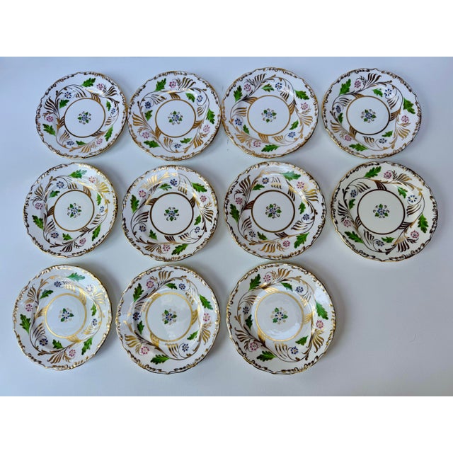 Vintage Royal Chelsea England Gilt Floral Plates - Set of 11 For Sale - Image 6 of 12
