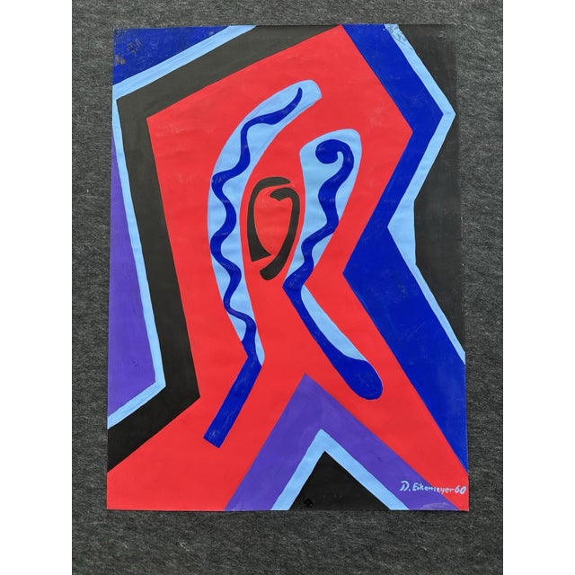 Eikemeyer Dagobert, Abstract Modernist Garish, 1960, Oil on Canvas, in Very Good conditions. Designed 1960 to 1969 This...