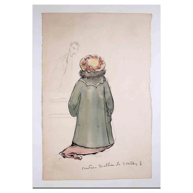 La Contesse De Noailles, Original Drawing, Early 20th-Century For Sale