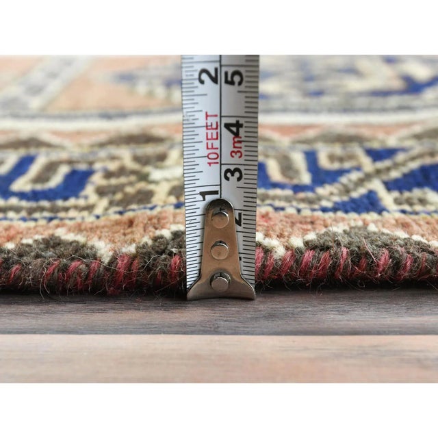 1960s 1960s Mocha Brown With a MIX of Red Vintage Persian Heriz Hand Knotted Abrash Distressed Wool Wide Runner For Sale - Image 5 of 8