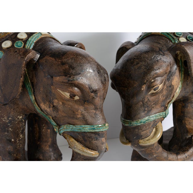 Pair Elephant Garden Seats Rare Large For Sale - Image 11 of 15