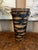 Vintage English Planter Jardiniere Urn Fish Decoupage Black Tole Lodge Décor For Sale - Image 10 of 18