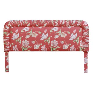 1980s Cottage Brunschwig & Fils Upholstered King Headboard For Sale