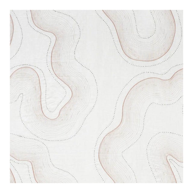 Sample - Schumacher Topo Sheer Fabric in Blush For Sale