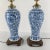 Metal Chinese Chinoiserie Pair of Blue and White Table Lamps For Sale - Image 7 of 12