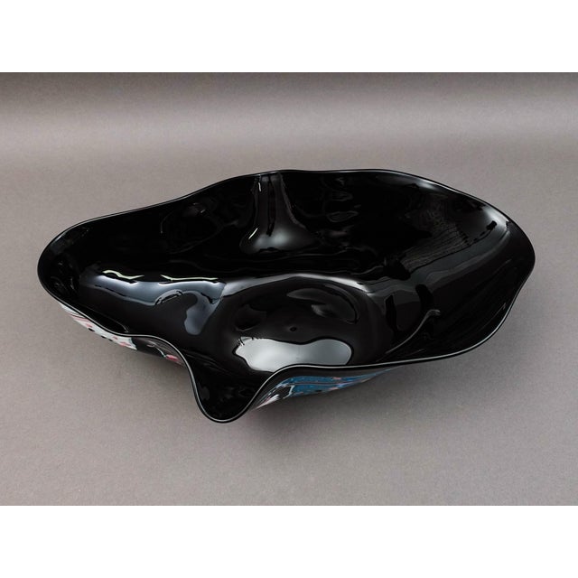 Stephen Nelson 1993 Signed Abstract Studio Art Glass Flute Centerpiece Bowl Vase For Sale In Miami - Image 6 of 8