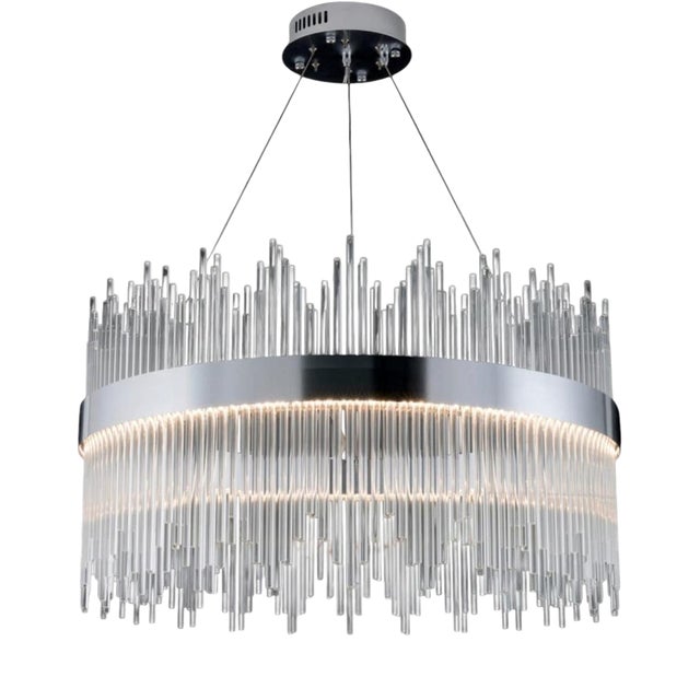Collection Spiga Chandelier in Metal and Glass by Jago For Sale