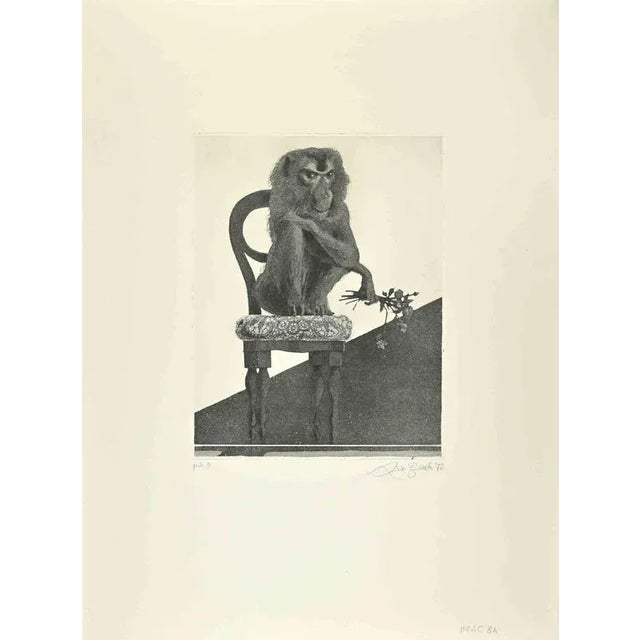 The Monkey is a Contemporary artwork realized in the 1972 by the italian artist Leo Guida. Etching on paper. Mint...