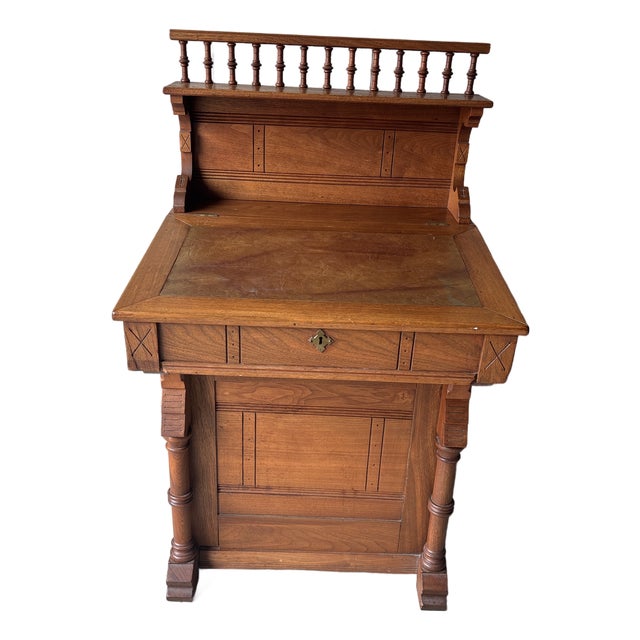 1900-1909 Victorian Davenport Slant Top Desk For Sale