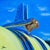 Pontiac Chieftain by Shan Fannin | Acrylic on linen canvas Classic car hood ornament against a blue sky For Sale