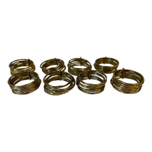 Vintage Brutalist Brass Napkin Rings - Set of 8