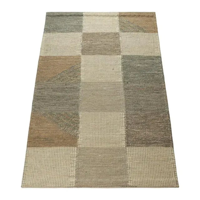 Rug & Kilim’s Scandinavian Style Rug in Blue and Gray, With Geometric Patterns For Sale In New York - Image 6 of 8