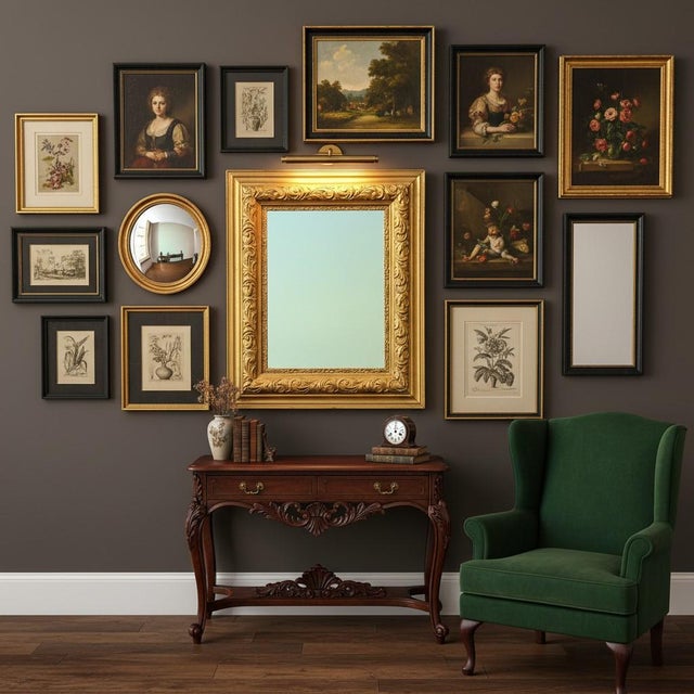 Victorian Antique Gilded Gold Mirror-Ornate Victorian Frame-Wall-Vintage-Carved-French For Sale - Image 3 of 11