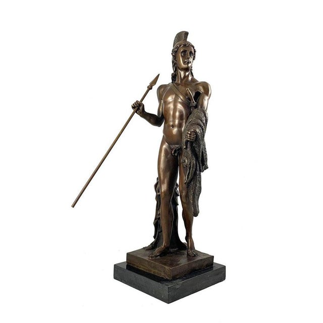 20th Century Bronze Figure of a Classical Greek Warrior For Sale - Image 4 of 7