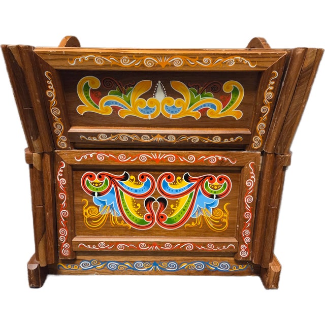 Vintage Hand-Painted Costa Rican Sarchí Oxcart Bar Cart For Sale - Image 4 of 10