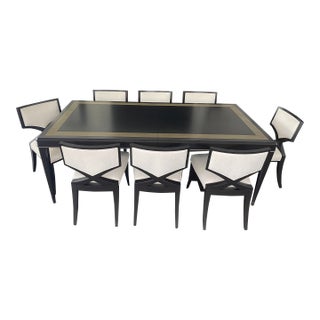 Caracole Classic Full Score Extendable Dining Table and 8 Classic First Chairs - Set of 9 For Sale