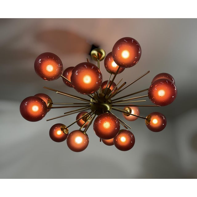 Amethyst 21st Century Ovale Diciotto Murano Sputnik Chandelier by Fabio LTD For Sale - Image 8 of 11