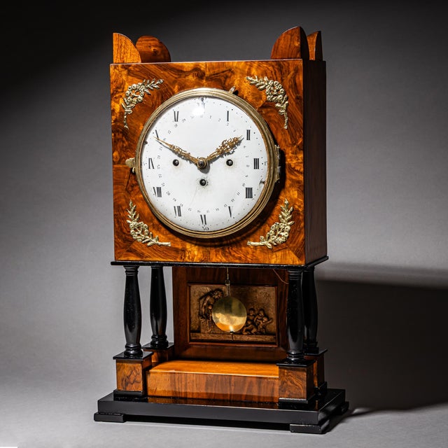 Wood Antique Bracket Clock, Vienna, 1820 For Sale - Image 7 of 7