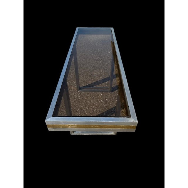 Italian Steel and Brass Console, 1970s For Sale - Image 7 of 14