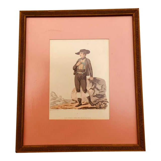 Regency Era Hand-Colored Costume Print: Latin Gentleman, c.1804 For Sale