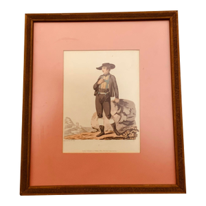 Regency Era Hand-Colored Costume Print: Latin Gentleman, c.1804