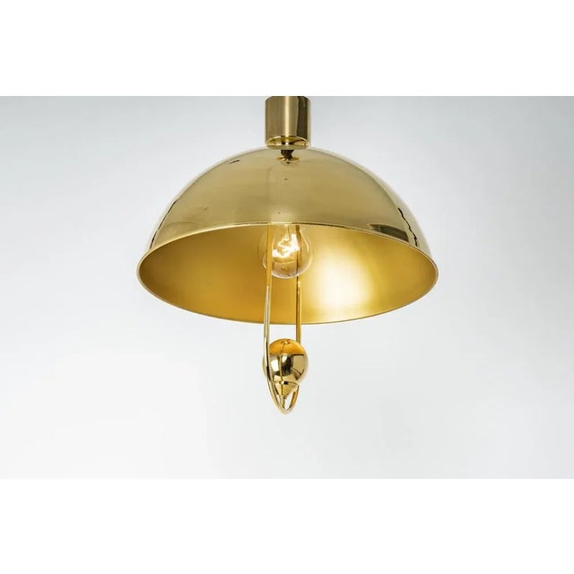 1970s Petite Brass Dome Pendant Light by Florian Schulz, Germany For Sale - Image 5 of 8