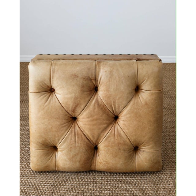 Vintage Ralph Lauren Leather Writer's Ottoman For Sale - Image 9 of 16