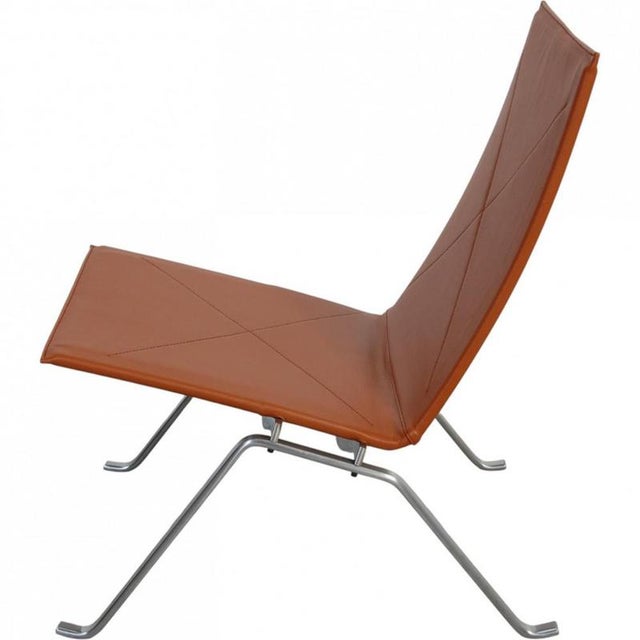 Vintage PK22 Chair in Cognac Bison Leather by Poul Kjærholm, 2000s For Sale - Image 12 of 15