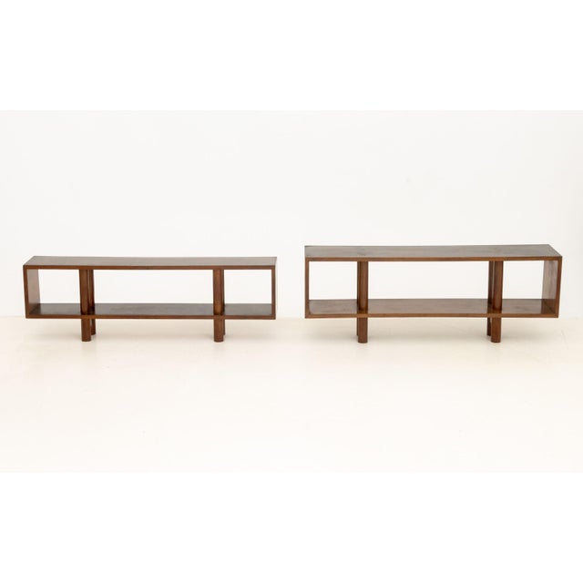 Set of Three Modern Graduated Walnut Modular Shelves For Sale - Image 4 of 14
