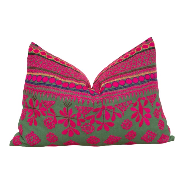 Nurui Embroidered Floral Pillow For Sale