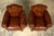 Art Deco 1940s French Art Deco Cognac Leather Club Chairs, Pair For Sale - Image 3 of 7