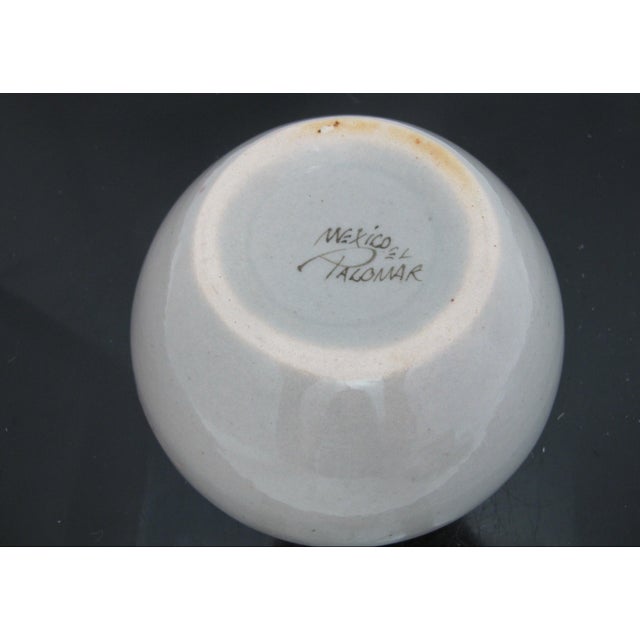 Ken Edwards El Palomar Blue Bird Butterfly Tonala Mexico Pottery 6 1/4" Bowl For Sale In Portland, OR - Image 6 of 6