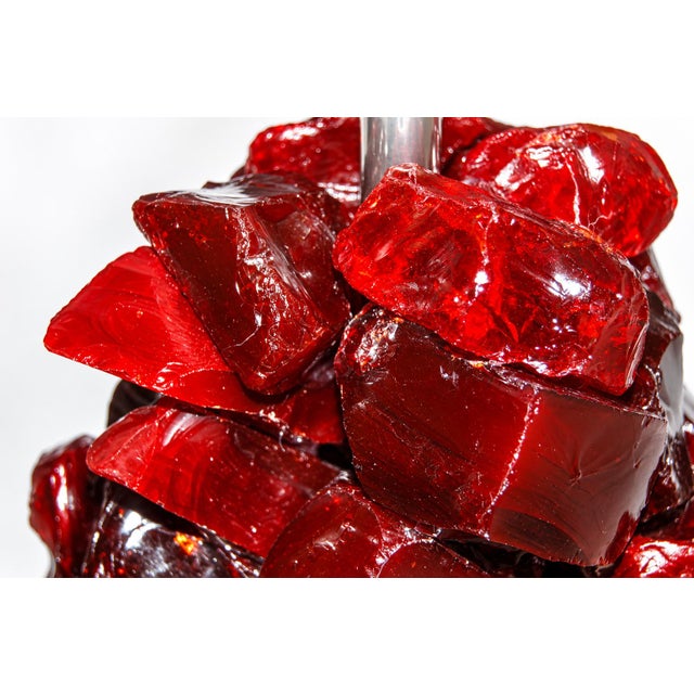 Swank Lighting Rock Candy Glass Table Lamps in Cherry Red For Sale - Image 4 of 8