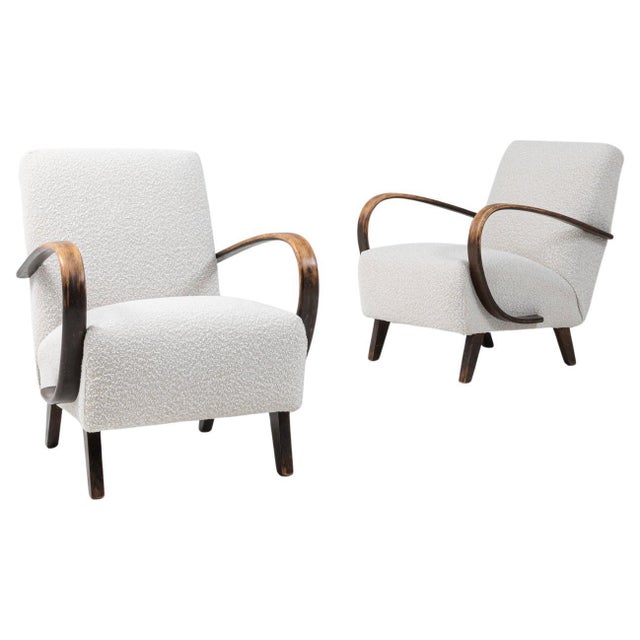 1950s Czech MCM Upholstered Armchairs By J. Halabala - A Pair For Sale - Image 15 of 18