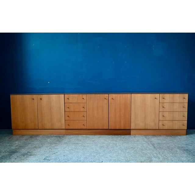 Vintage Modular Sideboard Light Wood Veneer and Brass, 1970s For Sale - Image 17 of 18
