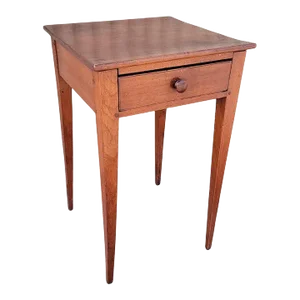 19Thc Walnut One Drawer Night Stand From Pennsylvania