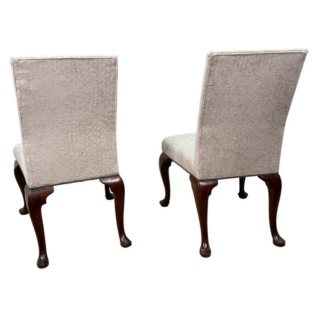 Early 18th Century Georgian Upholstered Walnut Side Chairs, 1720, Set of 2 For Sale - Image 10 of 14