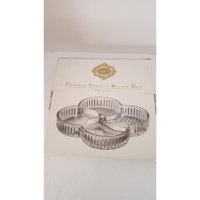 Modern Godinger "Shannon Crystal" Contour Relish Tray From Italy For Sale - Image 3 of 6