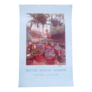 1980s Vintage Original Signed Gayle Crites Denver Botanic Gardens Poster