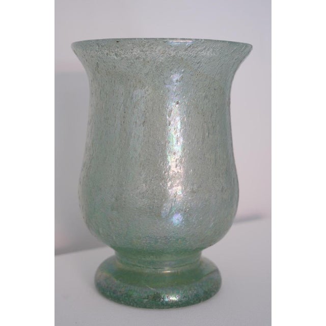 Iridescent Pulegoso Glass Chalice Vase, Murano, 1930s For Sale - Image 15 of 15
