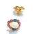 White Bochic “Orient” Red Ruby & Blue White Opal Earrings Set 18K Gold & Silver - 2 Pieces For Sale - Image 8 of 8