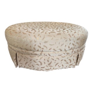 New Century Furniture Floral Cushioned Skirted Ottoman For Sale