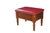 Antique oak stool / ottoman / bench / foot rest featuring red leather top with nailhead trim, turned legs and a secret...