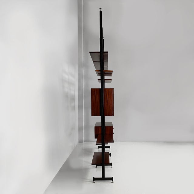 Mid-Century Modern Mid-Century Modern Italian Modular Bookcase in Wood and Metal, 1960s For Sale - Image 3 of 18