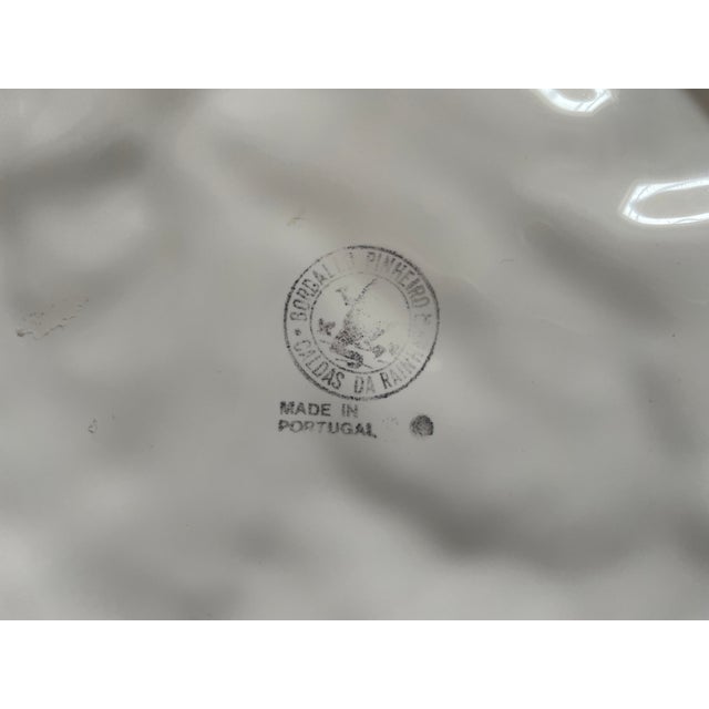 Contemporary Bordallo Pinheiro Majolica White Platter For Sale - Image 3 of 9