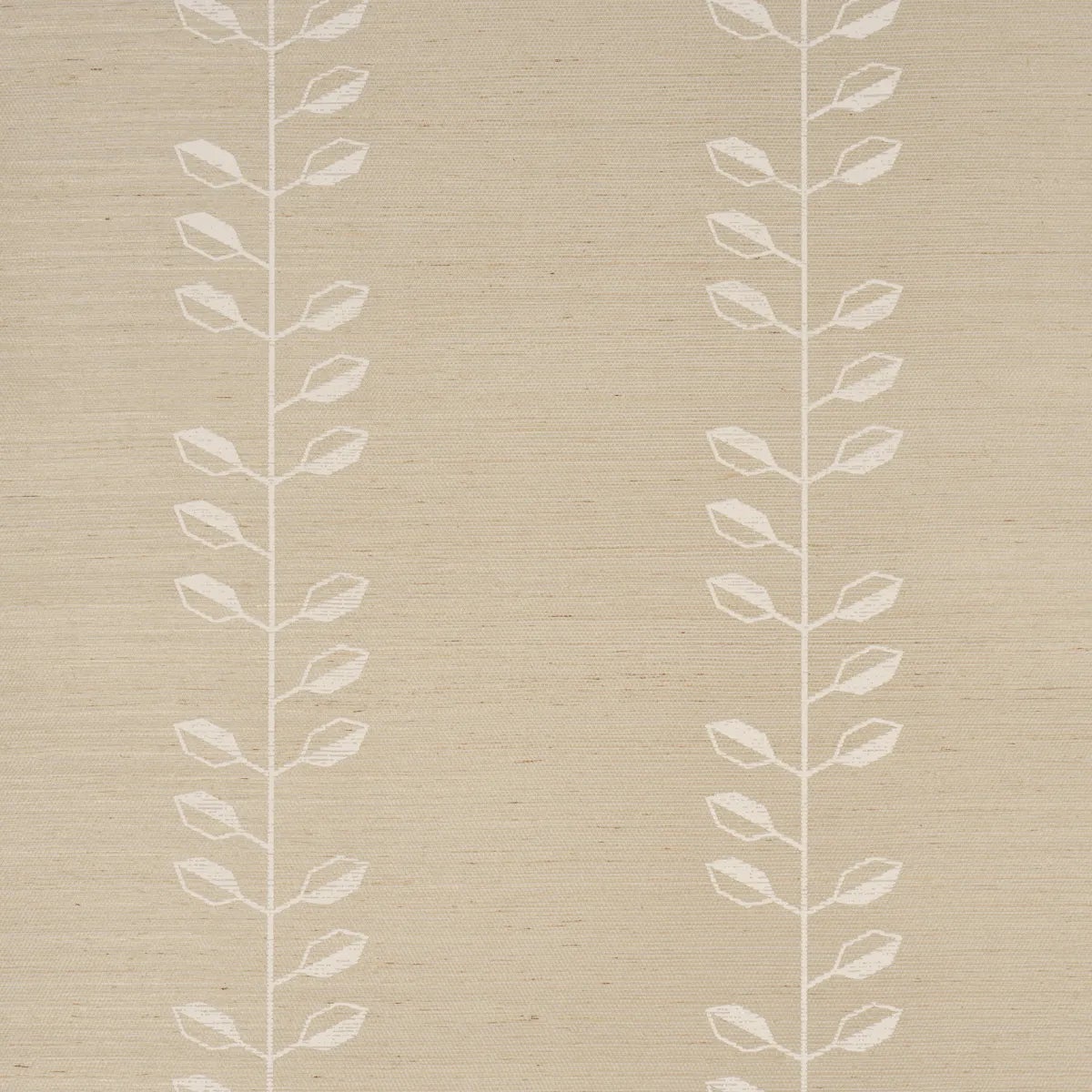 Schumacher Geo Leaf Sisal Wallpaper In Bone & White | Chairish