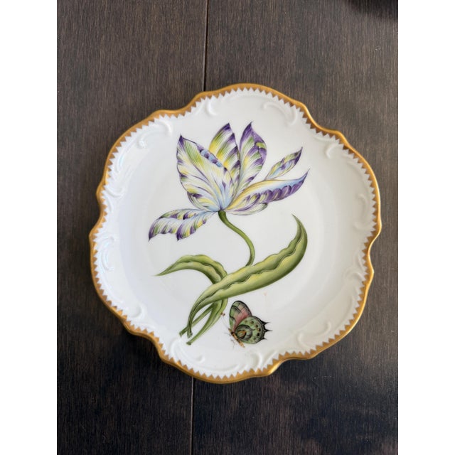 Set of 8 Hand-Painted Anna Weatherley Bread & Butter Plates 6" From Treasure Garden, Morning Glory, Green Leaf or Old Master Tulips Collection For Sale In Philadelphia - Image 6 of 11