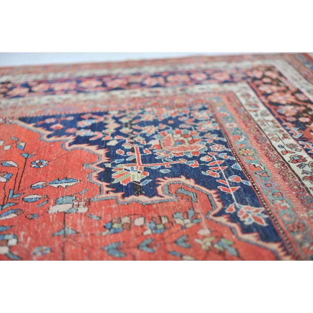 Persian Antique Persian Ferahan with Medallion and Variations of Strawberry Field, 9.2 x 12.2 For Sale - Image 3 of 13