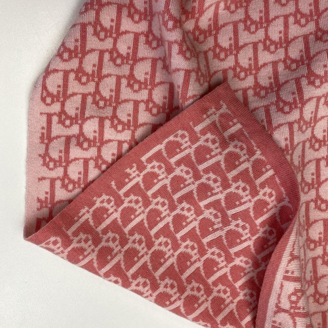 Pink Christian Dior Paris Pink Large Scarf For Sale - Image 8 of 10