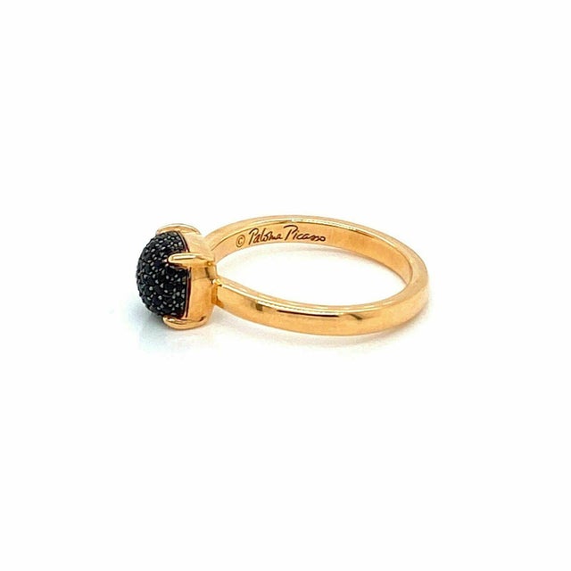 Metal Tiffany & Co. Picasso Black Spinel Sugar Stacks 18k Rose Gold Ring, Size 5 For Sale - Image 7 of 8